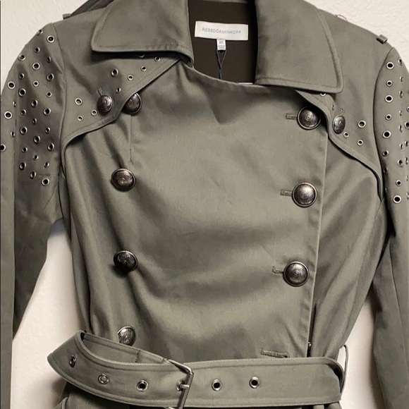 Rebecca Minkoff trench coat AMIS COAT W/ EYELETS - Picture 3 of 8